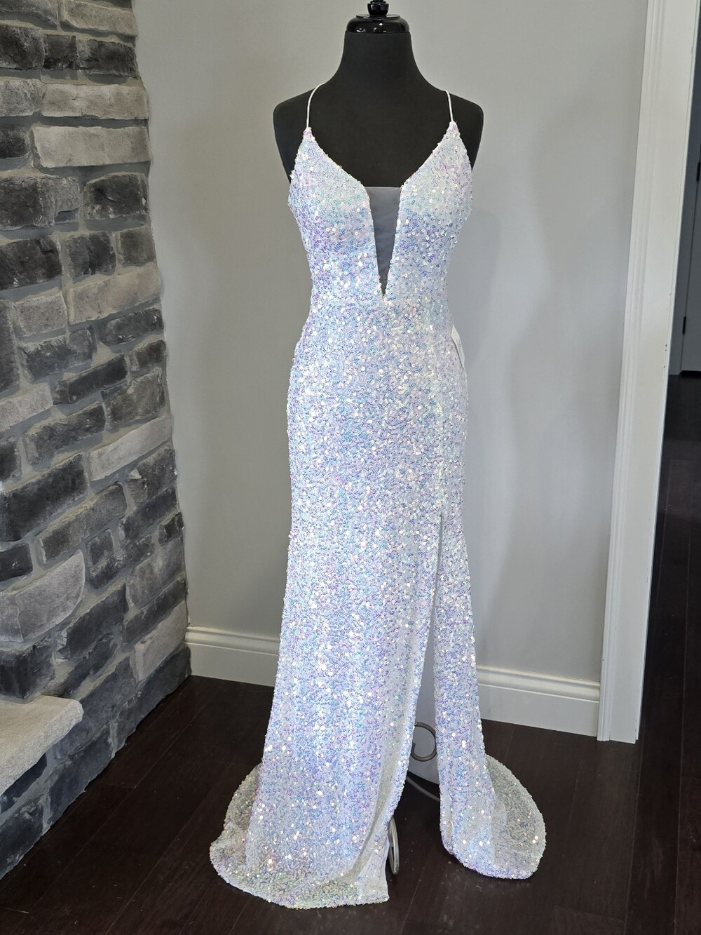Windsor White Iridescent Sequin Dress